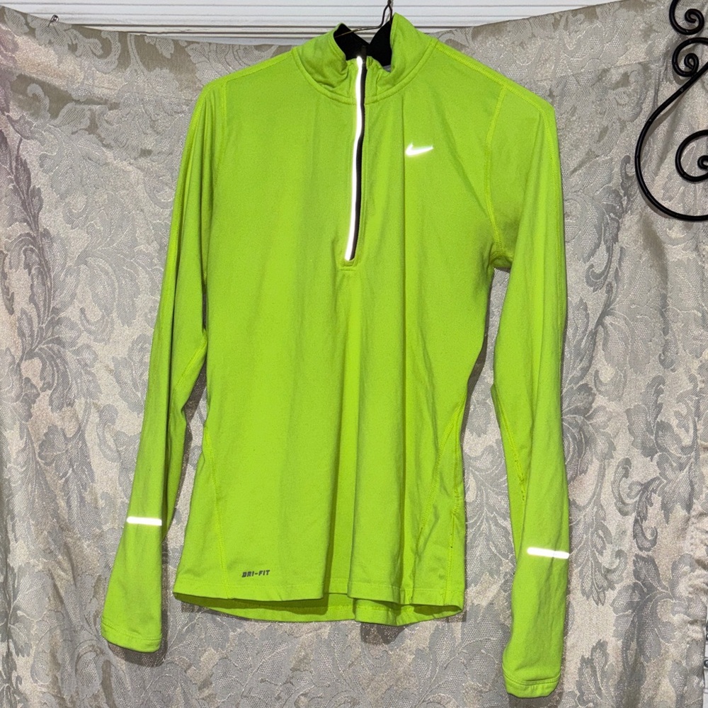Nike Bright Green Quarter-Zip Dri-FIT Shirt